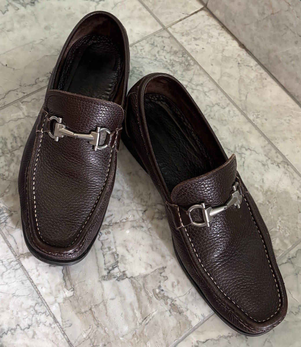 Salvatore Ferragamo Gancini Bit Loafers Flat Shoes Brown Leather, Sz 11 Ferragamo Men main image 3