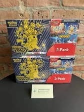 2x NEW Pokémon Surging Sparks Elite Trainer Box + Booster Bundle Costco 2-Pack