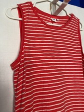GAP Long Sleeveless Maxi Dress Size L Orange and White Striped