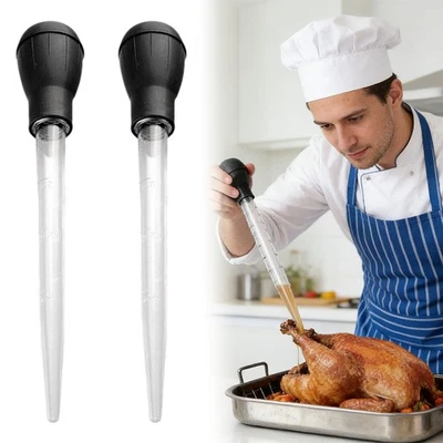 2X Turkey Baster Oil Pipe Chicken Baster 30ml Fresh BBQ Food Syringe Suck Pump