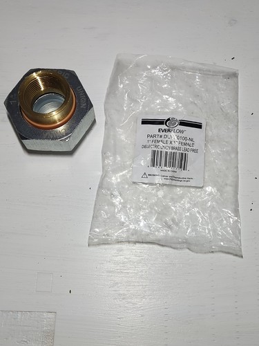 NEW Everflow DUFF0100-NL 1" FIP x FIP Lead-Free Dielectric Union Flotek