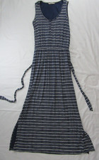 TU- Size 12 - Blue & White Striped S'Less Tie Waist Summer Dress