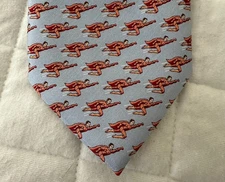 VINEYARD VINES Mens Necktie Blue Super Hero All Over Print Blue 100% Silk Preppy