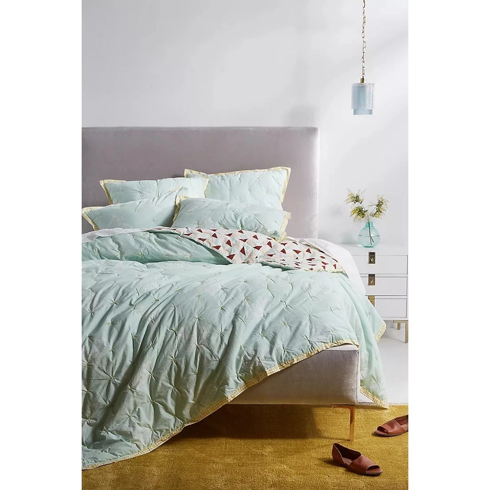 CONJUNTO DE COLCHA E FARSA Anthropologie Rosalind Queen Raro - NOVO - Imagem 2 de 4