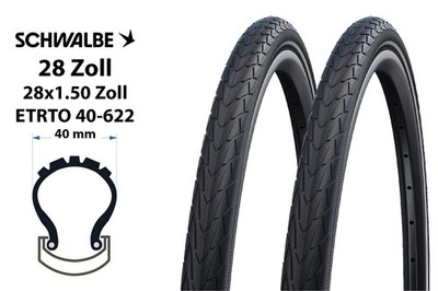 2 Stück 28 Zoll SCHWALBE Marathon 28x1.50 Performance RaceGuard 40-622 Reflex