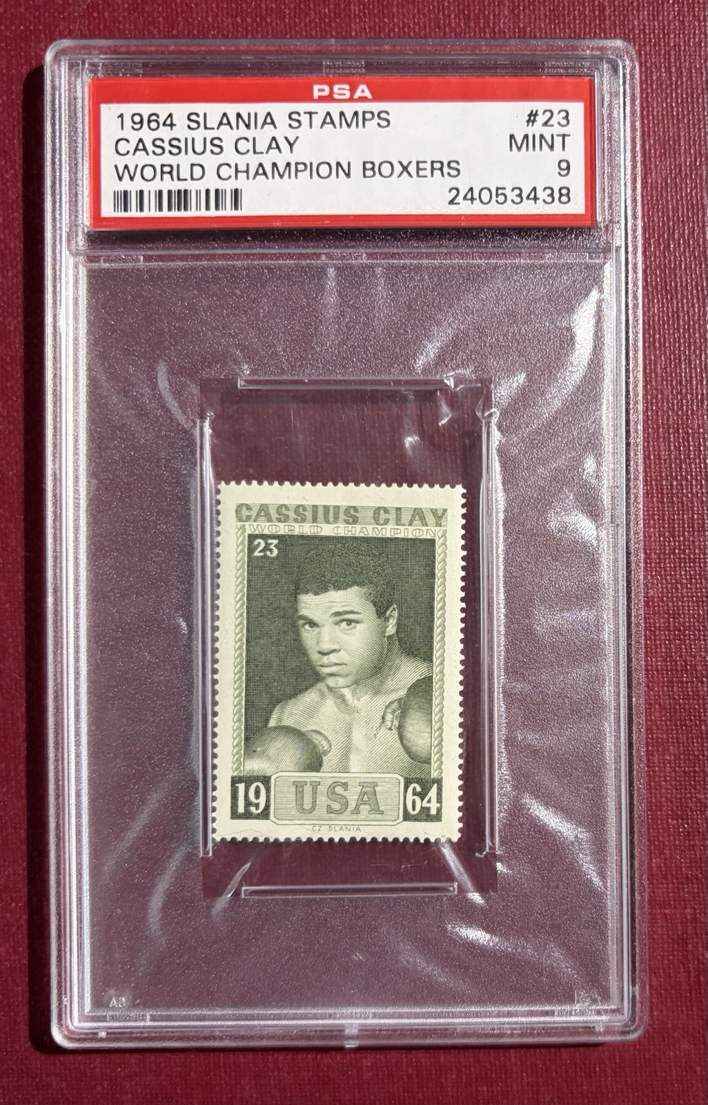 1964 Slania Stamps Cassius Clay PSA 9 #23 World Champion Boxers Muhammad Ali