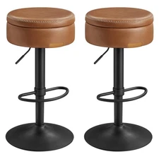 EKHO Collection - 360° Swivel Bar Stools Set of 2, Height Adjustable Barstool...