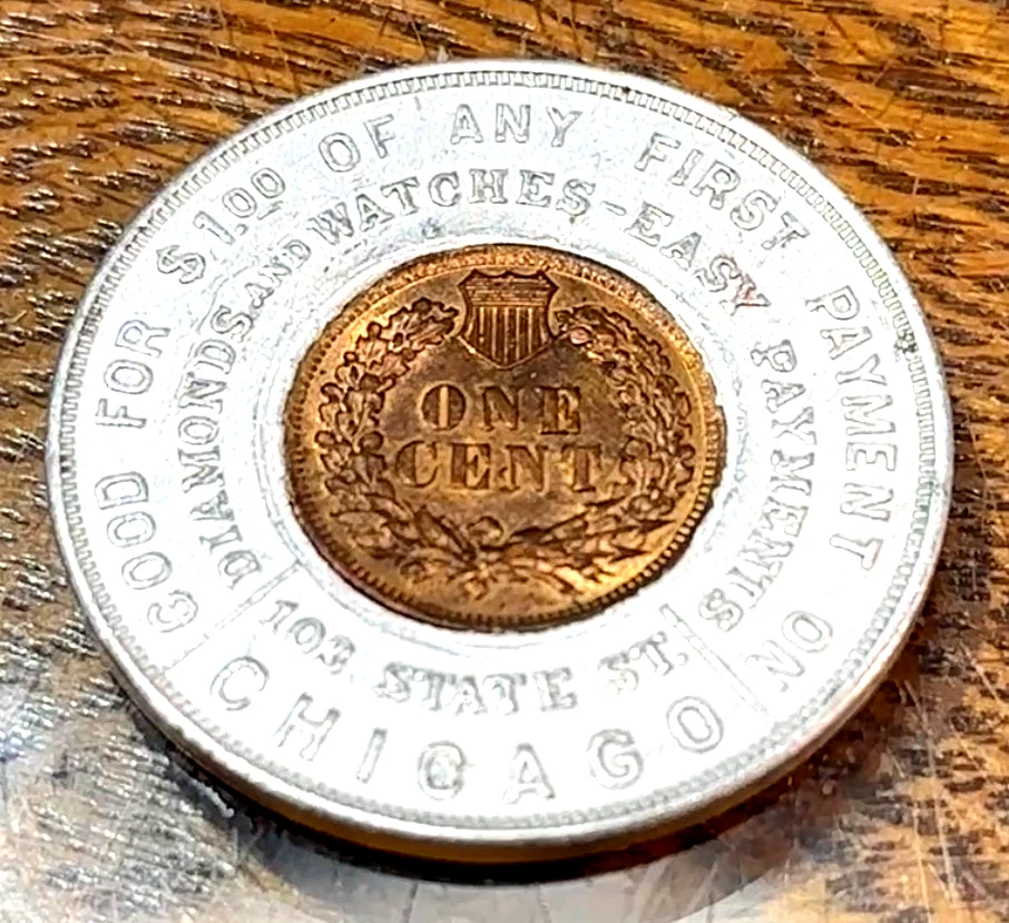 1901 Loftis Bros. 芝加哥封装印度美分特殊选择 BU RB CHRC — 第 2/2 张图片