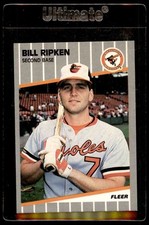 1989 Fleer Bill Ripken DP/Black box covering/bat knob #616
