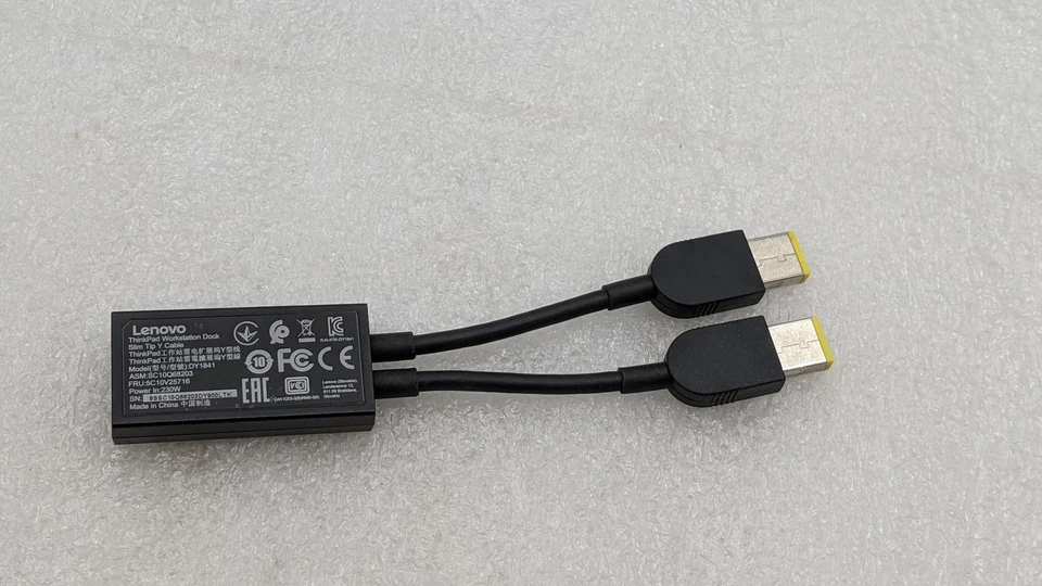 Lenovo ThinkPad Workstation Dock Slim Tip Y Cable DY1841 FREE SHIPPING - Image 3 of 4
