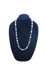 Clear Crystal Translucent Beaded Long Statement Necklace