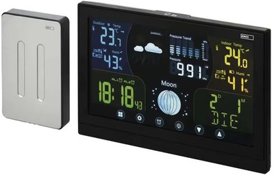 EMOS E6018 Wetterstation, drahtlos, schwarz (2606162000)