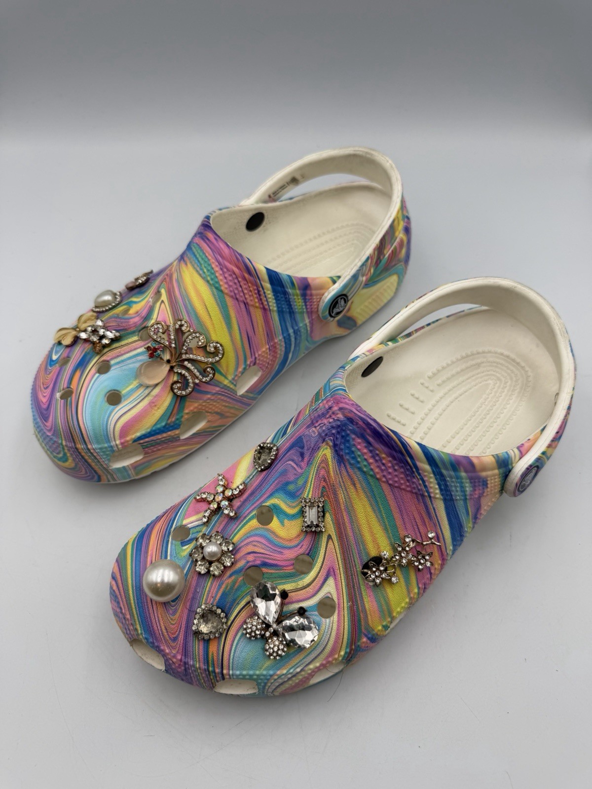 Crocs Classic Marble Multi Custom Rhinestone Clog… - image 3