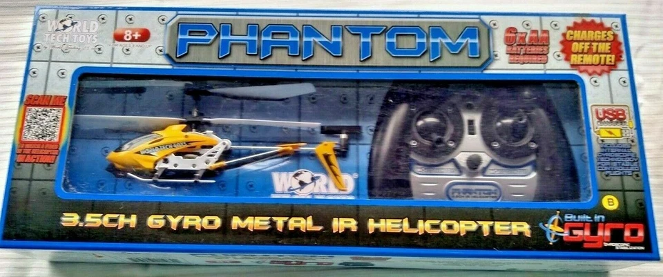 World Tech Toys Phantom 3.5 Gyro Metal IR Helicopter 34462 - Image 2 of 2