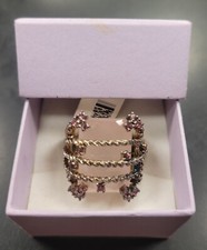 Sterling Silver Pink Rose Quartz Rhodolite Size 7 Women's Statement Ring NWT