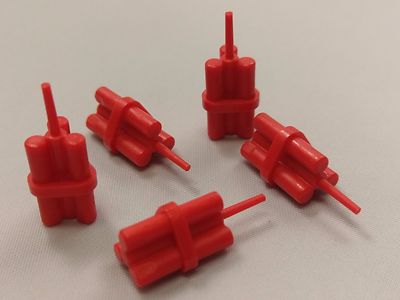 LEGO Parts Minifig Utensil Dynamite Sticks Bundle 64728 Red Lot of 4
