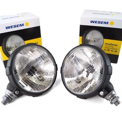 2x Hauptscheinwerfer L+R H4 12V/24V für Schlepper Traktor Trekker Oldtimer u.a.