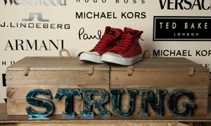 red designer trainers