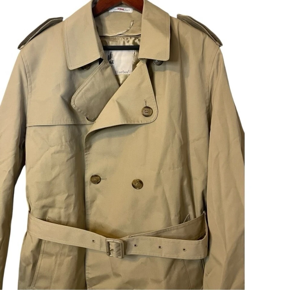 Gabardina Misty Harbor vintage de 1980 para mujer XL, grande 42R caqui tostado Foto 3 de 4