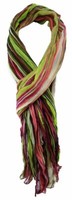 Tigertie Chiffon Schal In GrüN Rosa Magenta Grau Schwarz Gemustert - 180 X 60 Cm