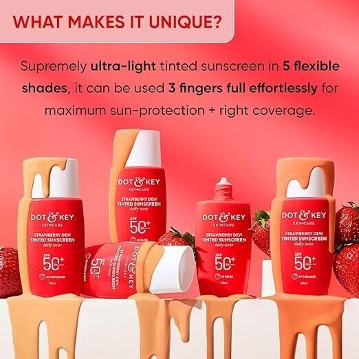 Dot & Key Strawberry Dew Tinted Sunscreen SPF 50+ 50ml Protection