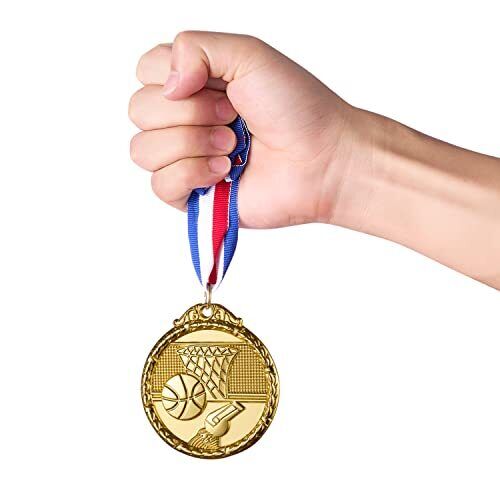 12 Pieces Gold Basketball Medals for Kid’s Sports Basketball Games Prizes Awards - Bild 5 von 8
