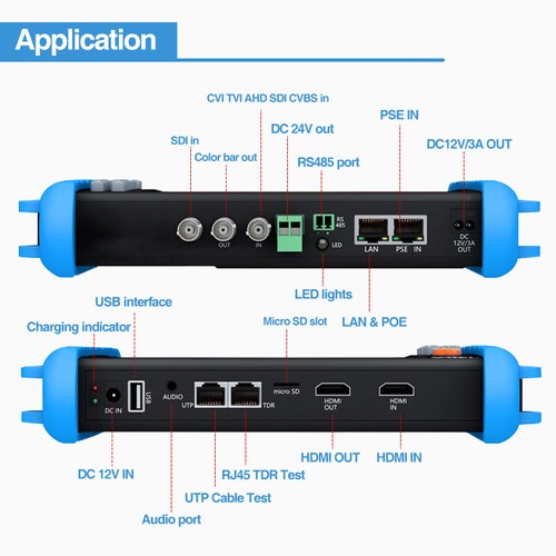 Rsrteng 7in 4K CCTV Camera Tester CVI TVI AHD CVBS SDI HDMI WIFI IPCXS-ATCHI US - Picture 4 of 12