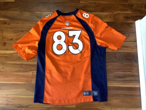 NIKE On Field NFL Denver Broncos Football #83 Wes WELKER Blue/Orange Jersey XL - Picture 1 of 7