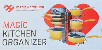 Pot Pan Organizer Rack Holder Metal Kitchen Cabinet Storage Free Standing Home