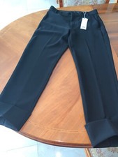 NWT 295 VINCE SLACKS WITH CUFFS BLACK SIZE 4