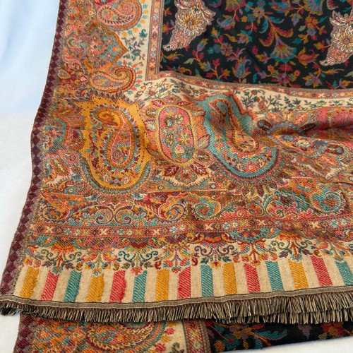 DAMEN GEWEBTES GOBELIN SCHAL HALSTUCH BLUMEN PAISLEY MEHRFARBIG 80"x30" BOHO - Bild 4 von 24