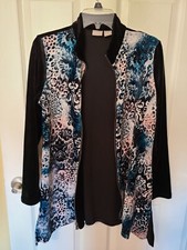 Chico's Zenergy Velour Leopard Zip Front Jacket - SZ. 0