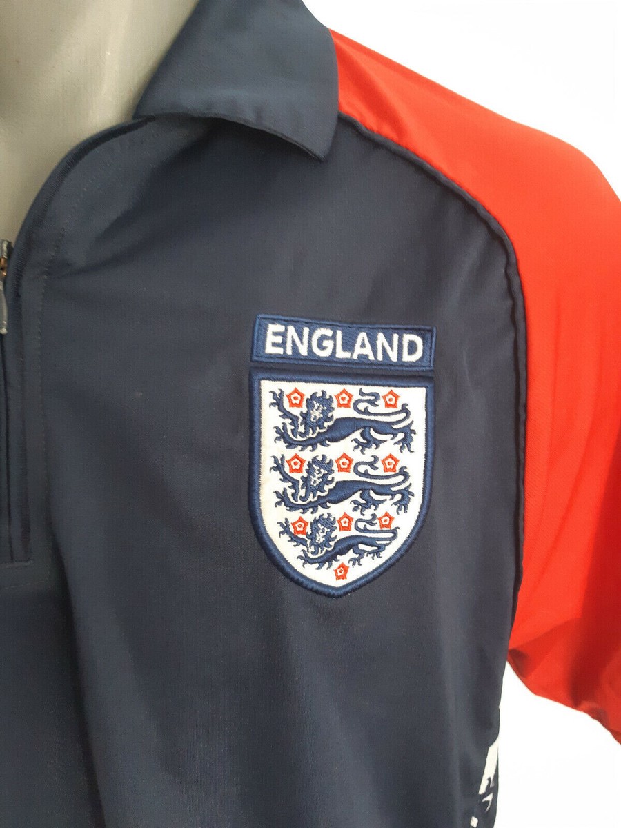 England Training Polo Jersey Umbro Navy Blue Shirt Size L Football