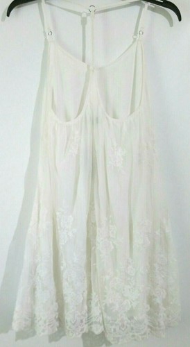 Abercrombie & Fitch Strappy Back Dress Top Size XSmall Beige Lace Embroidery New - Picture 10 of 12