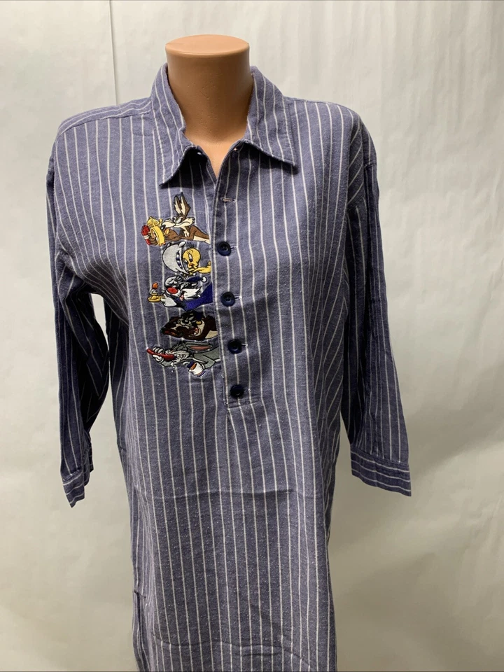 Vestido de noche de franela vintage Bugs Bunny Taz para mujer XS Warner Looney Tunes Foto 2 de 4