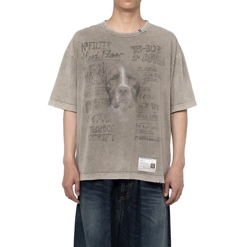 CAMISETA GOTOFREE 24SS MIHAR YASUHIRO MMY CUELLO REDONDO VINTAGE LAVADO GRAFFITI TOP TEE - Imagen 11 de 12