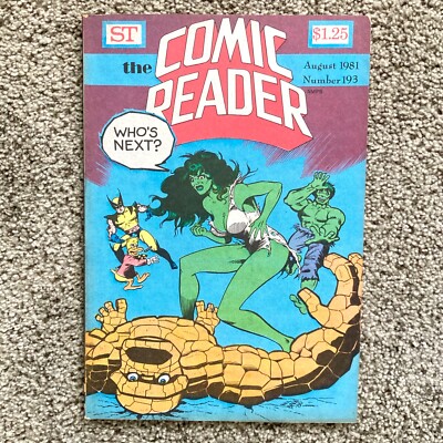 Comic Reader #193 (9.0)- Aug 1981 She-Hulk front / Aquaman by Mike Mignola back