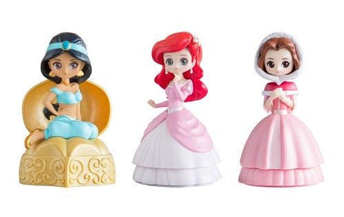 Disney Princess Heroine Doll Figure Vol 3 Bandai Capchara Gashapon set of 3 - Afbeelding 1 van 5