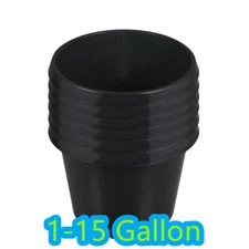 1-15Gallon Premium Black Plastic Nursery Plant Container Garden Planter Pots
