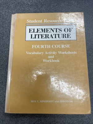 Elements of Literature Fourth Course - Paperback, by Holt Rinehart and - Good