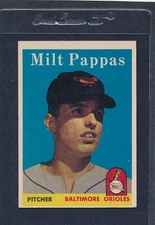 1958 Topps #457 Milt Pappas Orioles EX 58T457-82515-4