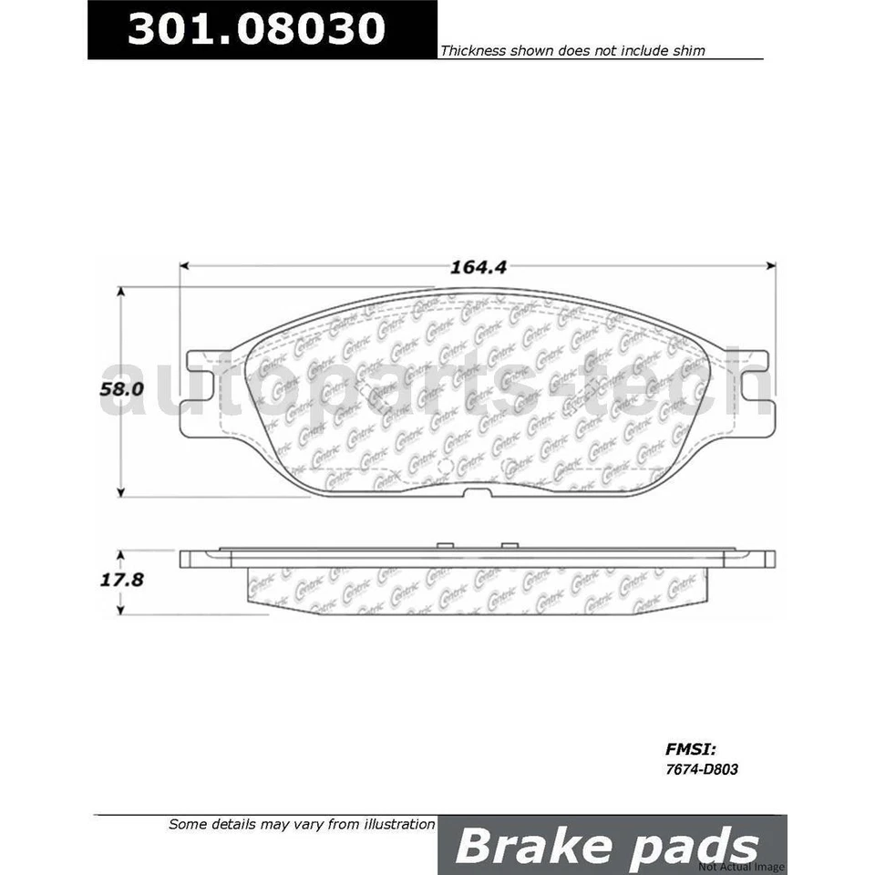 3X Centric Parts Disc Brake Pad Set Disc Brake Rotor Front For Ford Windstar - Imagem 4 de 4