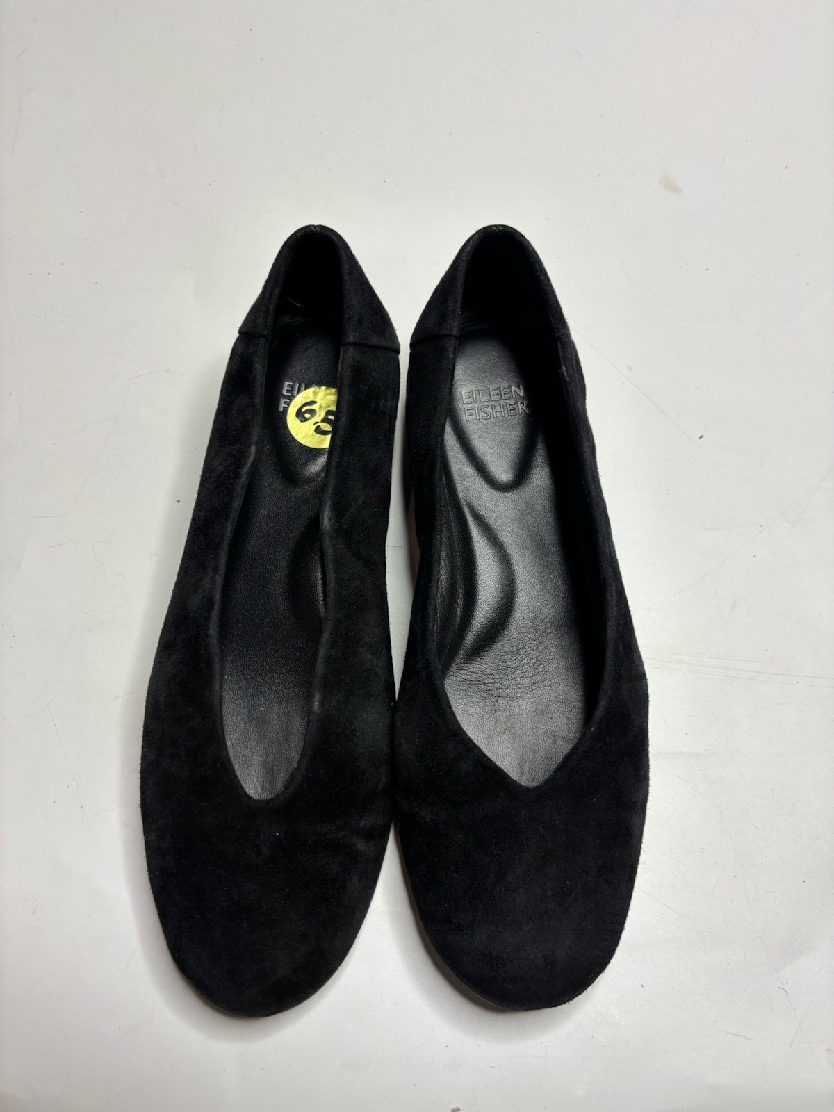 Eileen Fisher Shoes Women’s 6.5 Black Suede Slip On Flats Leather Round Toe