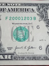 🎉2021 $1 F ATLANTA BEP BIRTHDAY NOTE MARCH 12 2000 (F20001203B)🎉