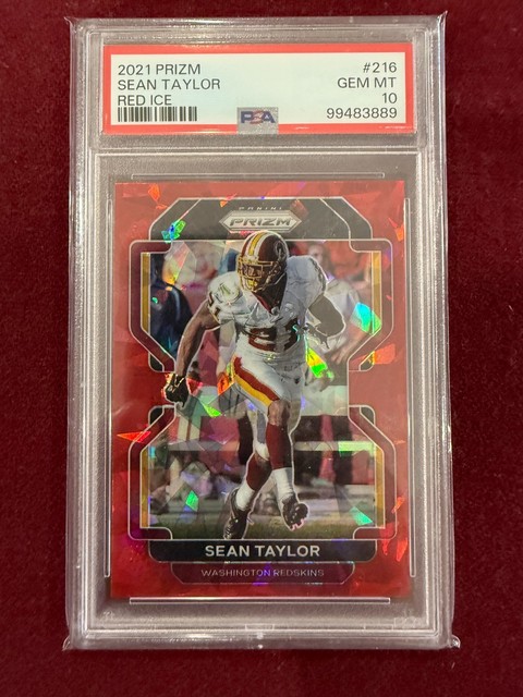 Sean Taylor 2021 Prizm Red Ice PSA 10 Gem Mt Color Match Redskins!