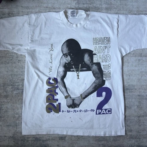 RARE Vintage Tupac Heaven Ain’t Hard to Find Memorial R 1990s vintage concert t-shirt, vintage, size XL, single stitch, B+ condition