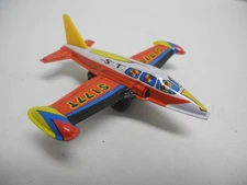 Vintage S2 Tin Litho Plane Friction Jet Toy Made in Japan