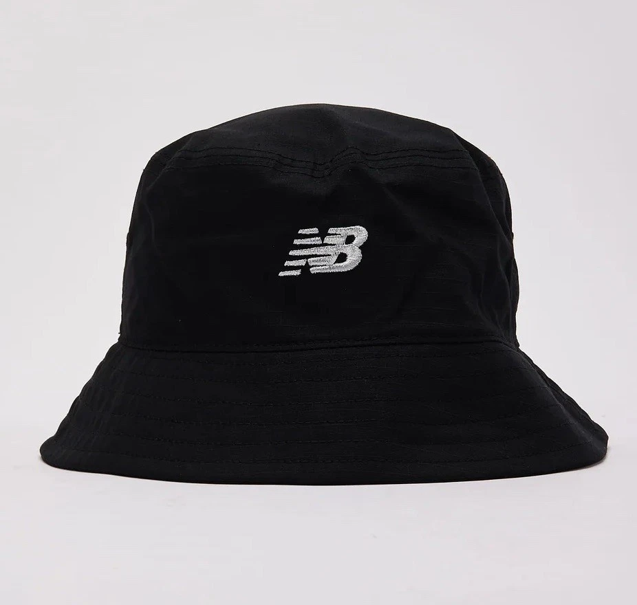 New Balance Flying Black Bucket Hat Size L/XL Silver Logo LAH51018 New With Tags