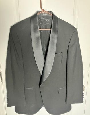Men's Oscar de la Renta LaVida Black Tuxedo Jacket with Satin Trim Size 41R