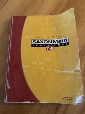 Used Saxon Math Homeschool 7/6 Solutions Manual